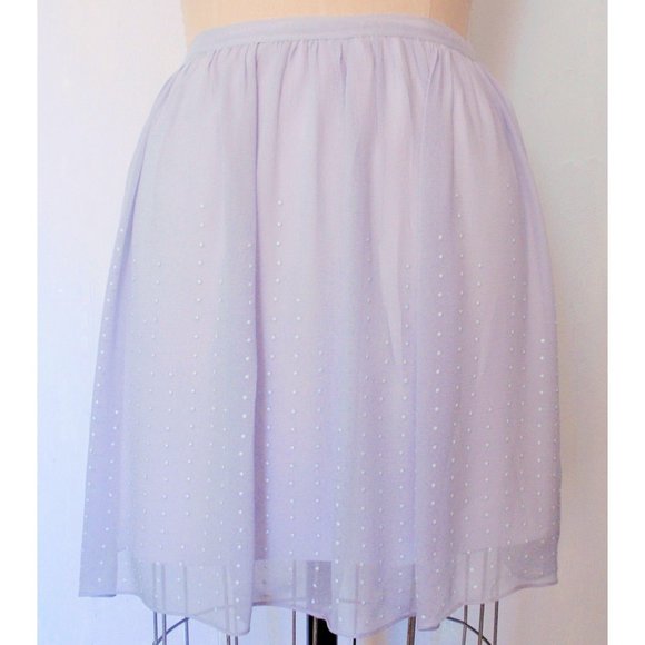 CLUB MONACO LAVENDER PURPLE SILK CHIFFON ENAMEL DOTS COQUETTE MINI SKIRT 10 NWT - Picture 6 of 6